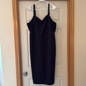 Torrid Midi Crepe High Neck Dress Black